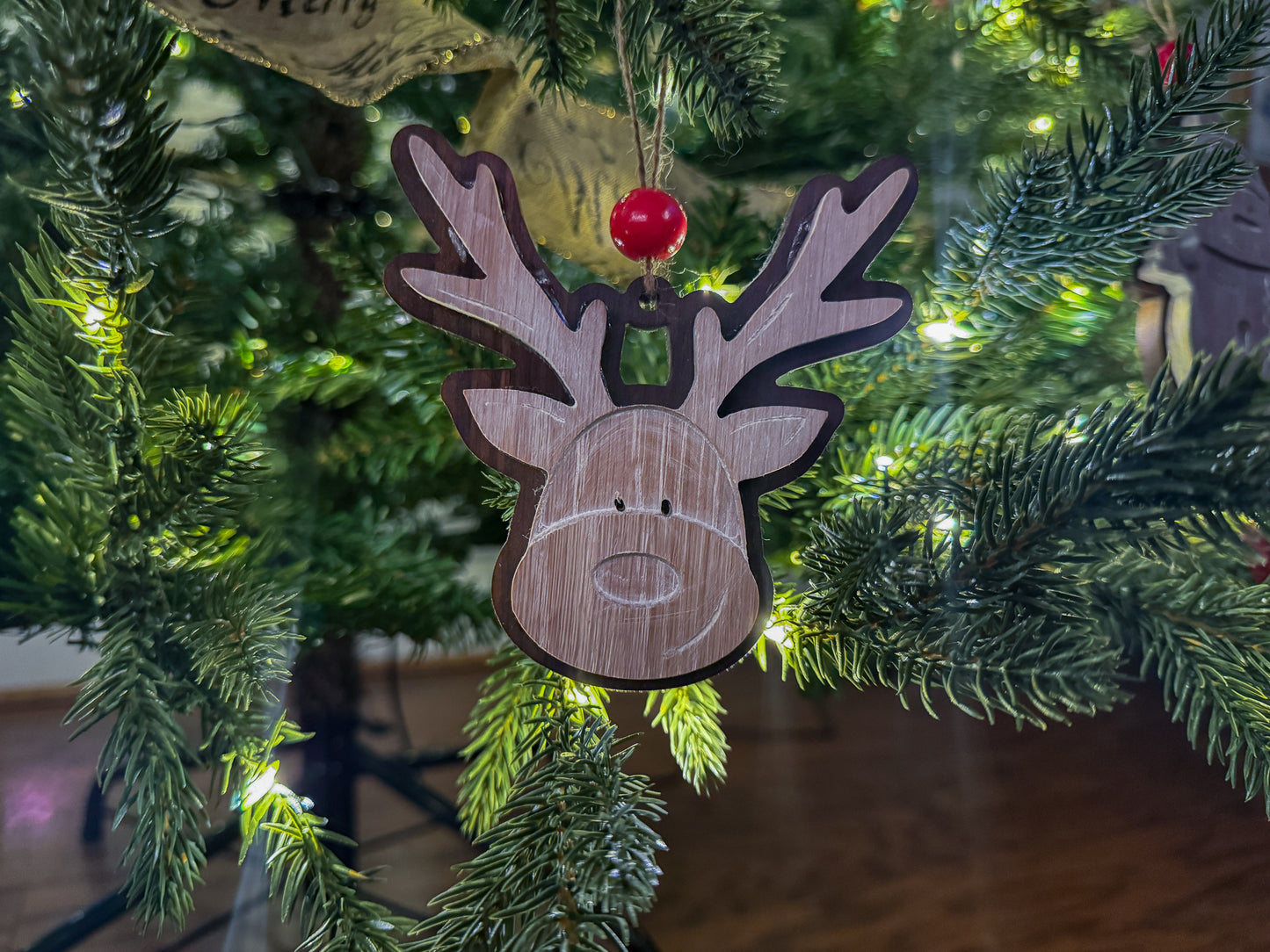 Christmas Ornaments – Two-Tone Wood Ornaments – Wood Christmas Ornaments – Reindeer Ornament – Snowflake Ornament – Snowman Ornament – Holiday Décor – Christmas Décor – Snowglobe Ornament