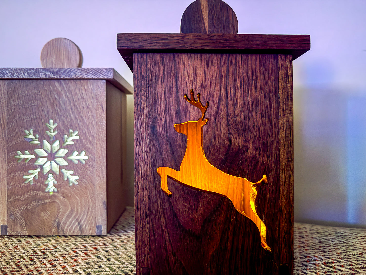 Wood Christmas Lantern – Holiday Lantern – Reindeer Lantern – Santa Lantern – Christmas Tree Lantern – Snowflake Lantern – Holiday Décor – Christmas Décor – Christmas Boxes – Wood Lantern