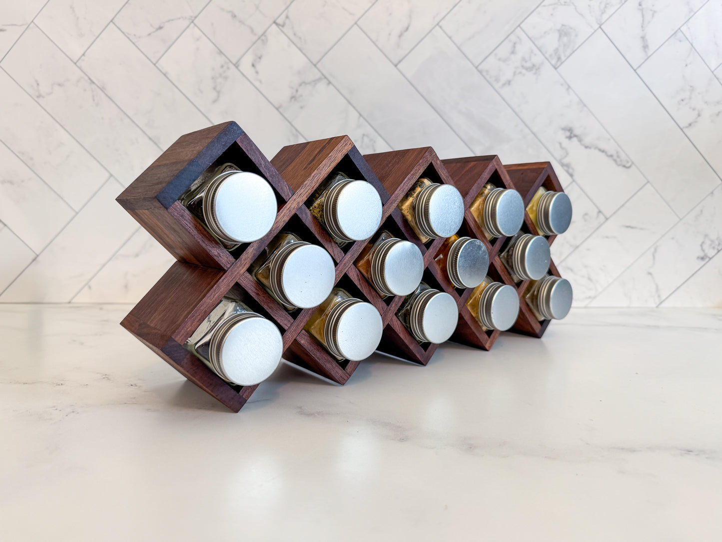 Criss-Cross Wood Spice Rack