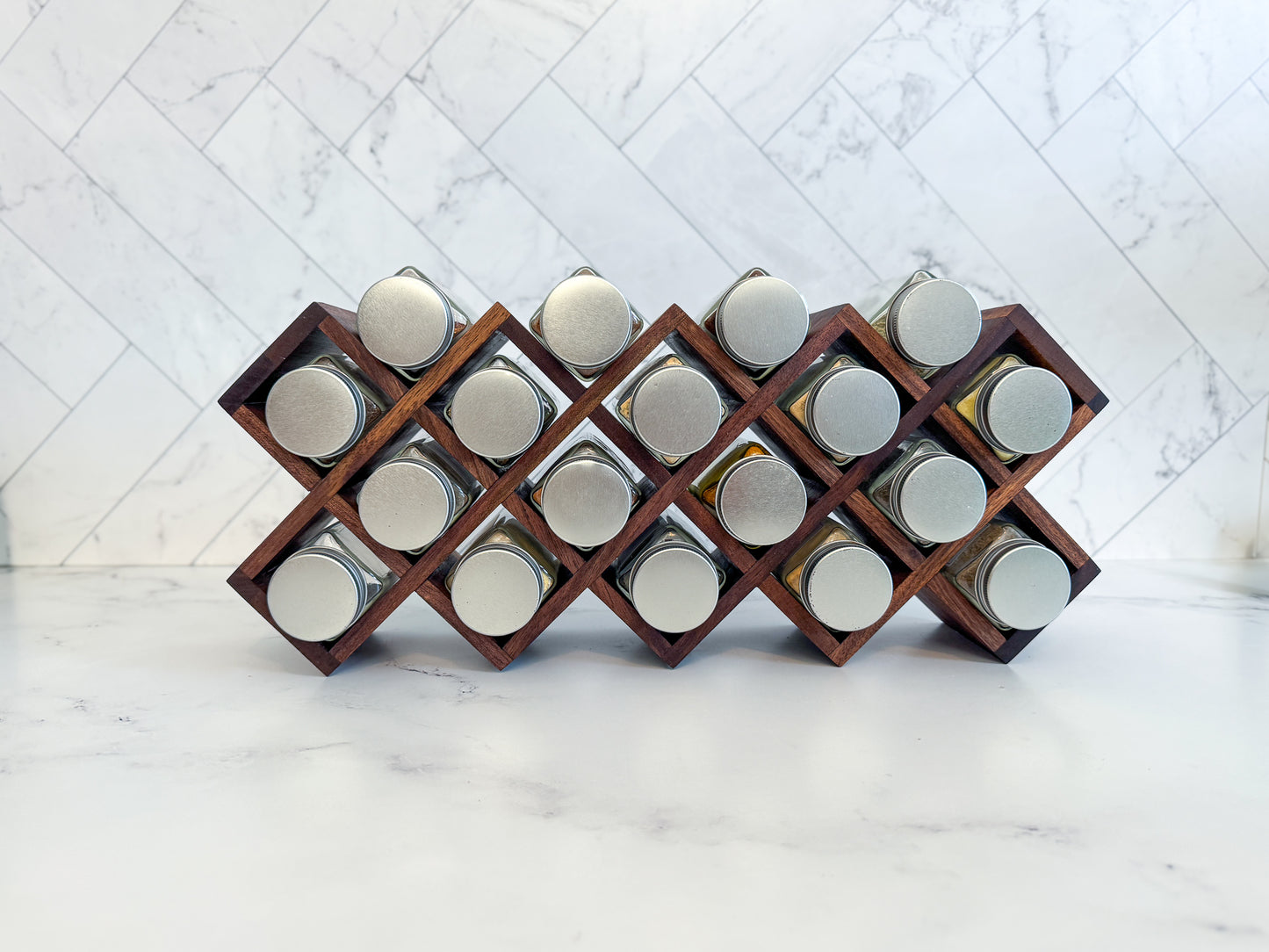 Criss-Cross Wood Spice Rack