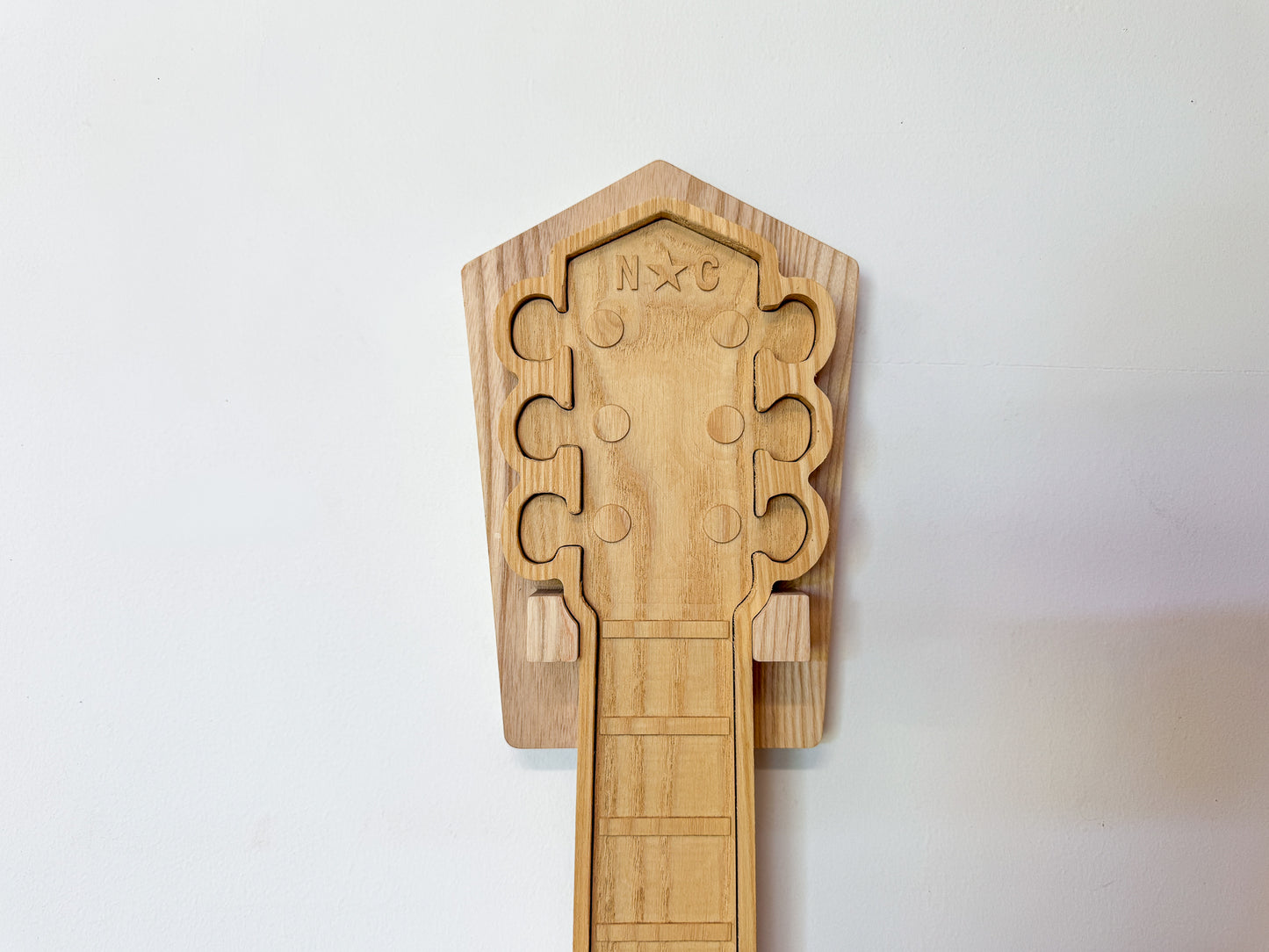 North Carolina-Themed Wood Art Acoustic Guitar Collage