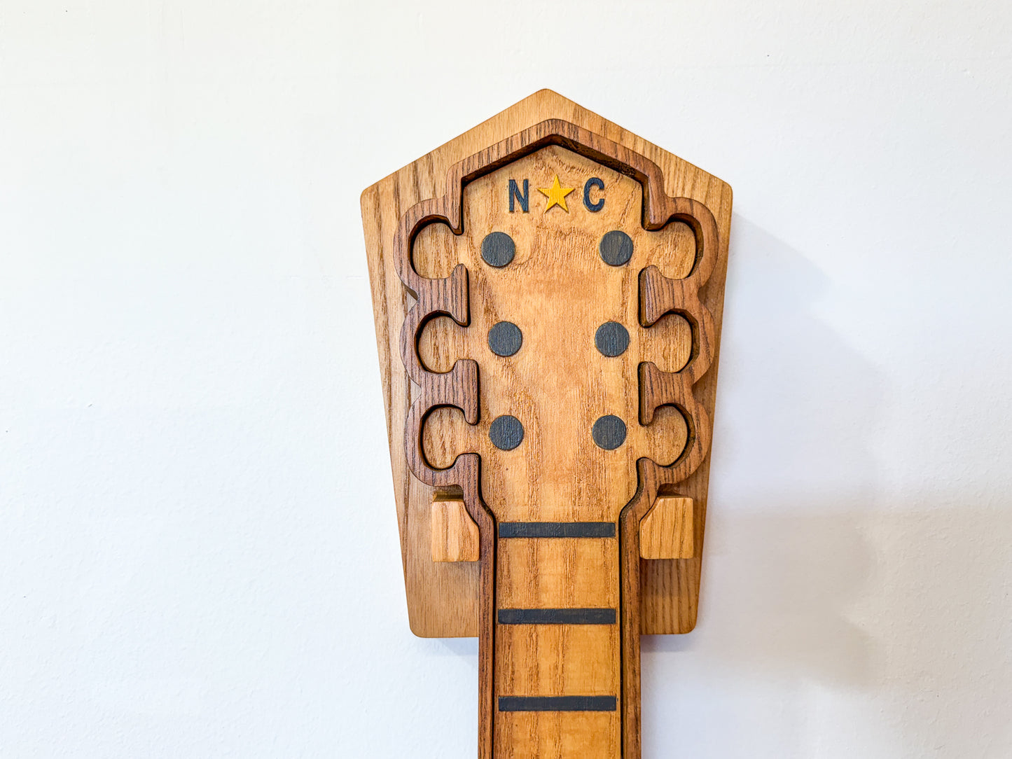 North Carolina-Themed Wood Art Acoustic Guitar Collage