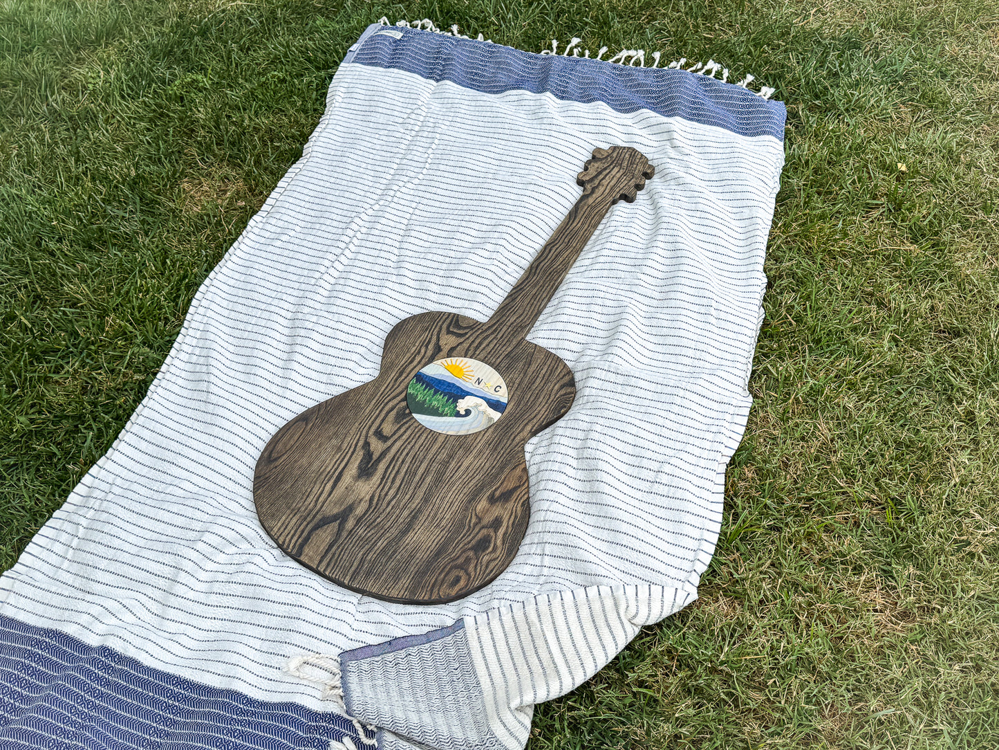 North Carolina-Inspired Wood Art Guitar
