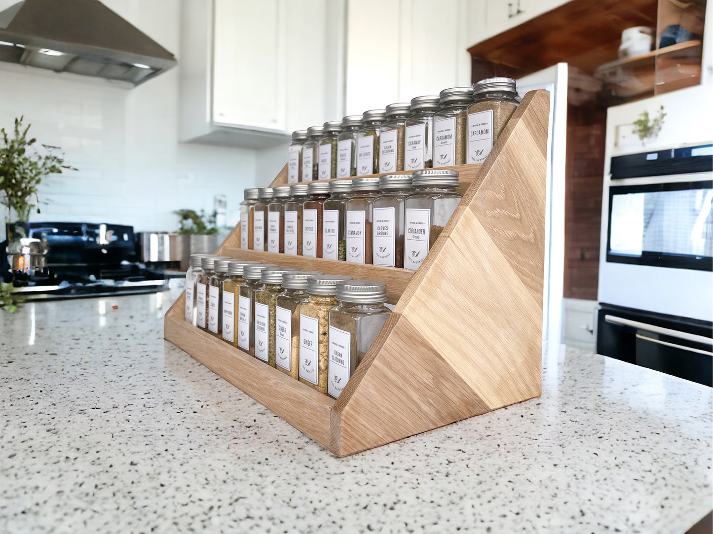 Wood Spice Rack – 2 Size Options – Spice Storage – Spice Shelf – Spice Jar Organization – Kitchen Organization - 50+ Colors