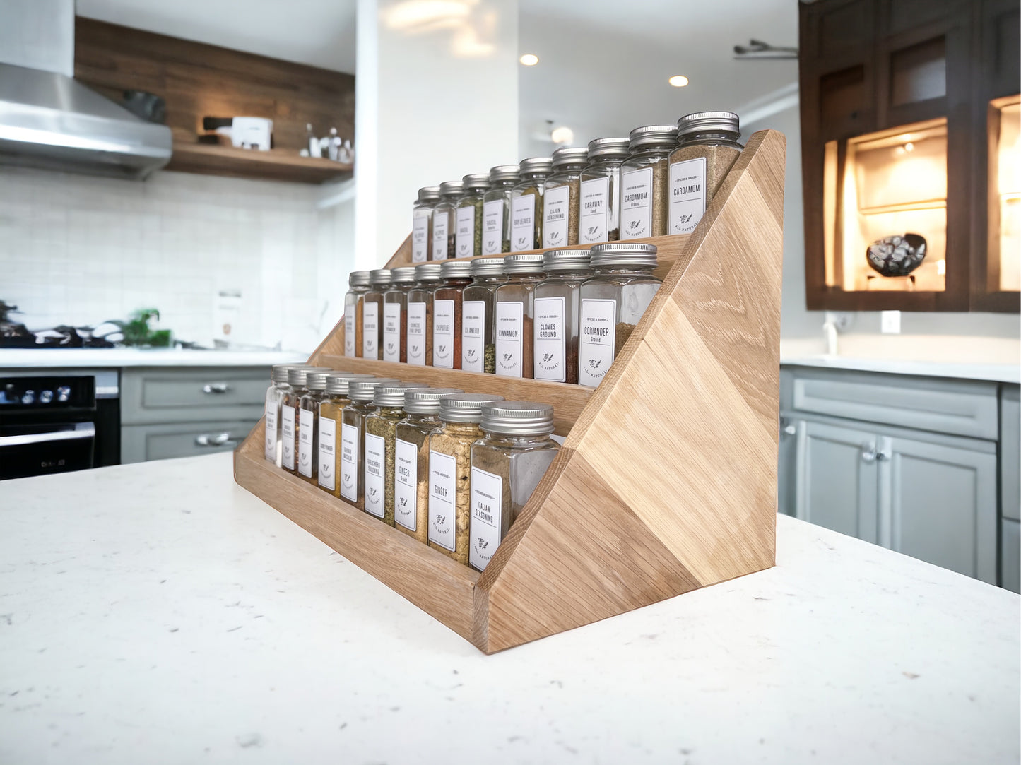 Wood Spice Rack – Spice Storage – Spice Shelf – Spice Jar Organization