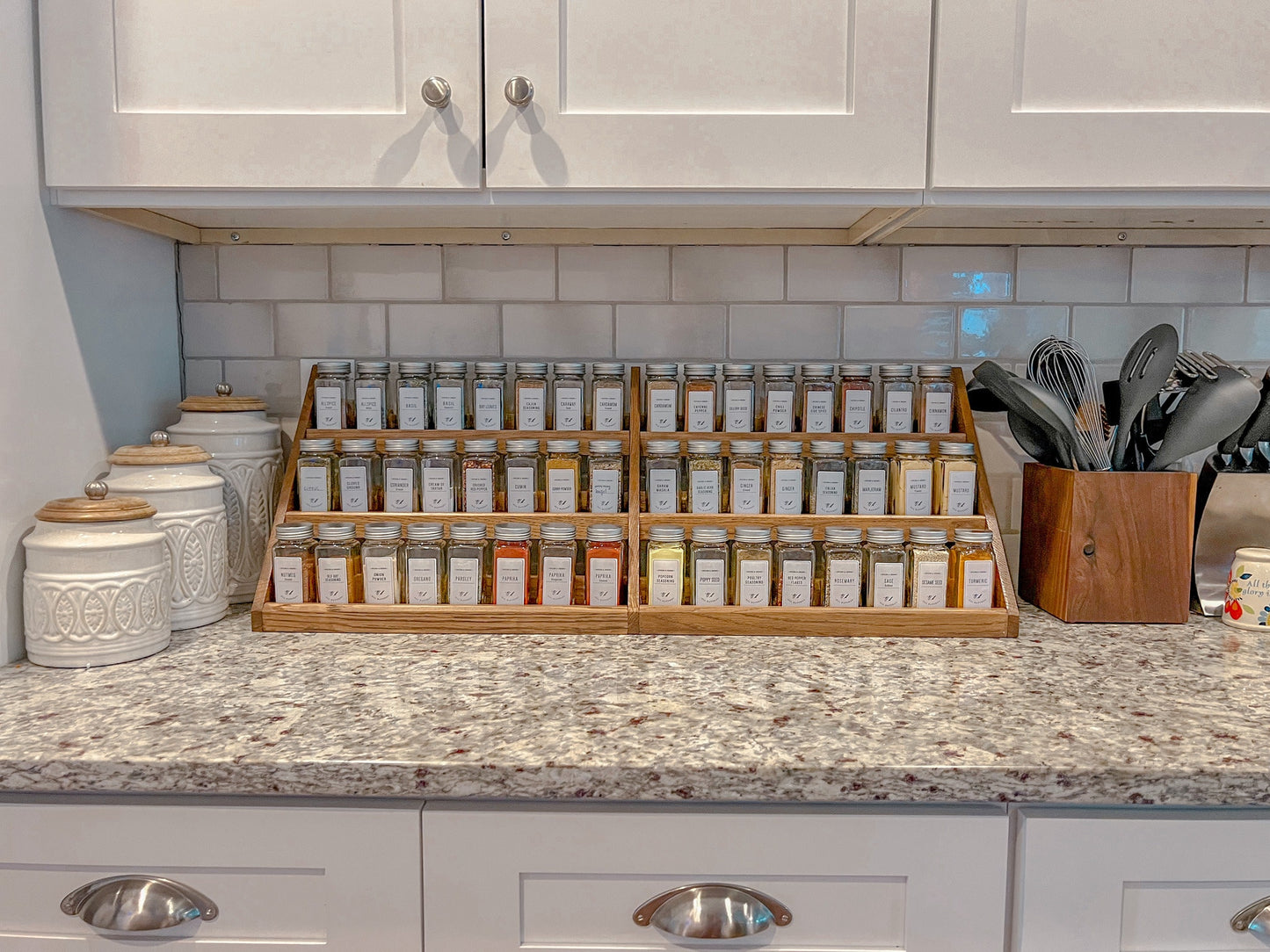 Wood Spice Rack – Spice Storage – Spice Shelf – Spice Jar Organization