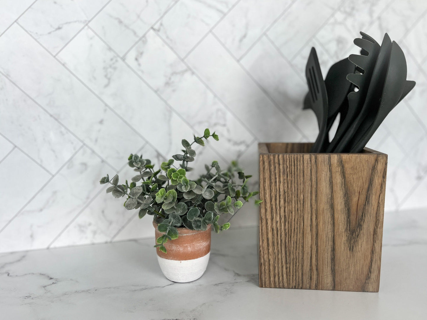 Wood Utensil Holder – Many Color Options – Utensil Storage – Cooking Utensil Storage – Utensil Organization – Kitchen Organization
