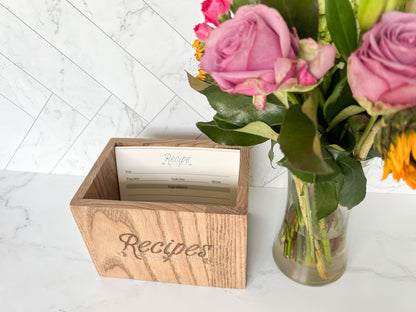 Wood Recipe Box – 55 Color Options – Recipe Storage – Recipe Organization – Kitchen Organization – Holds 4x6 or 5x7 Recipe Cards
