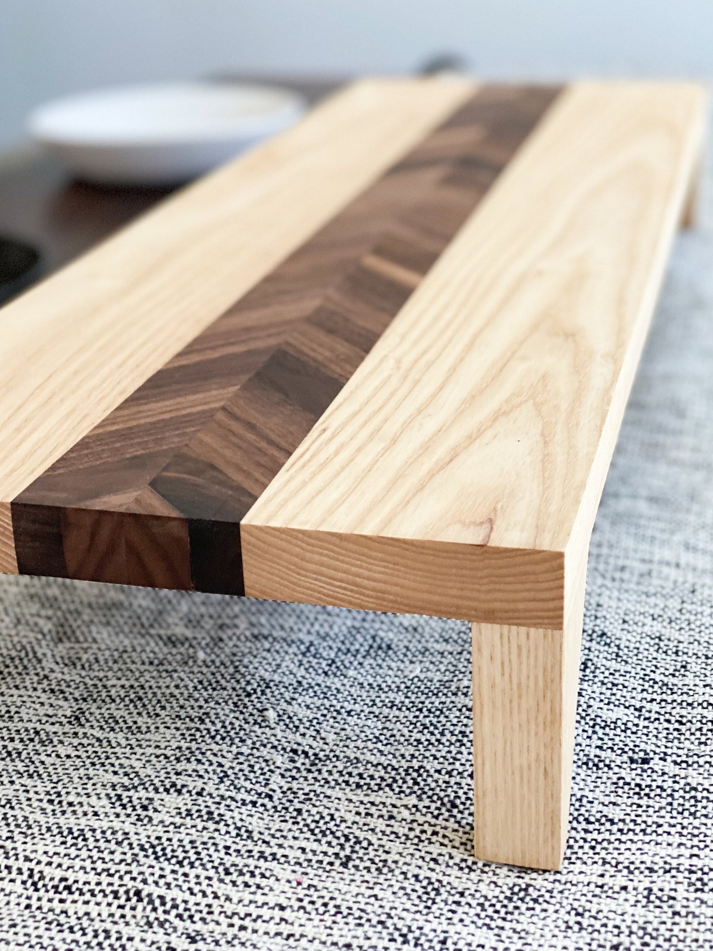 Chevron Wood Table Riser – Many Color Options – Serve Stand – Plant Stand – Table Decor – Wood Riser – Chevron Footed Tray – Modern Riser