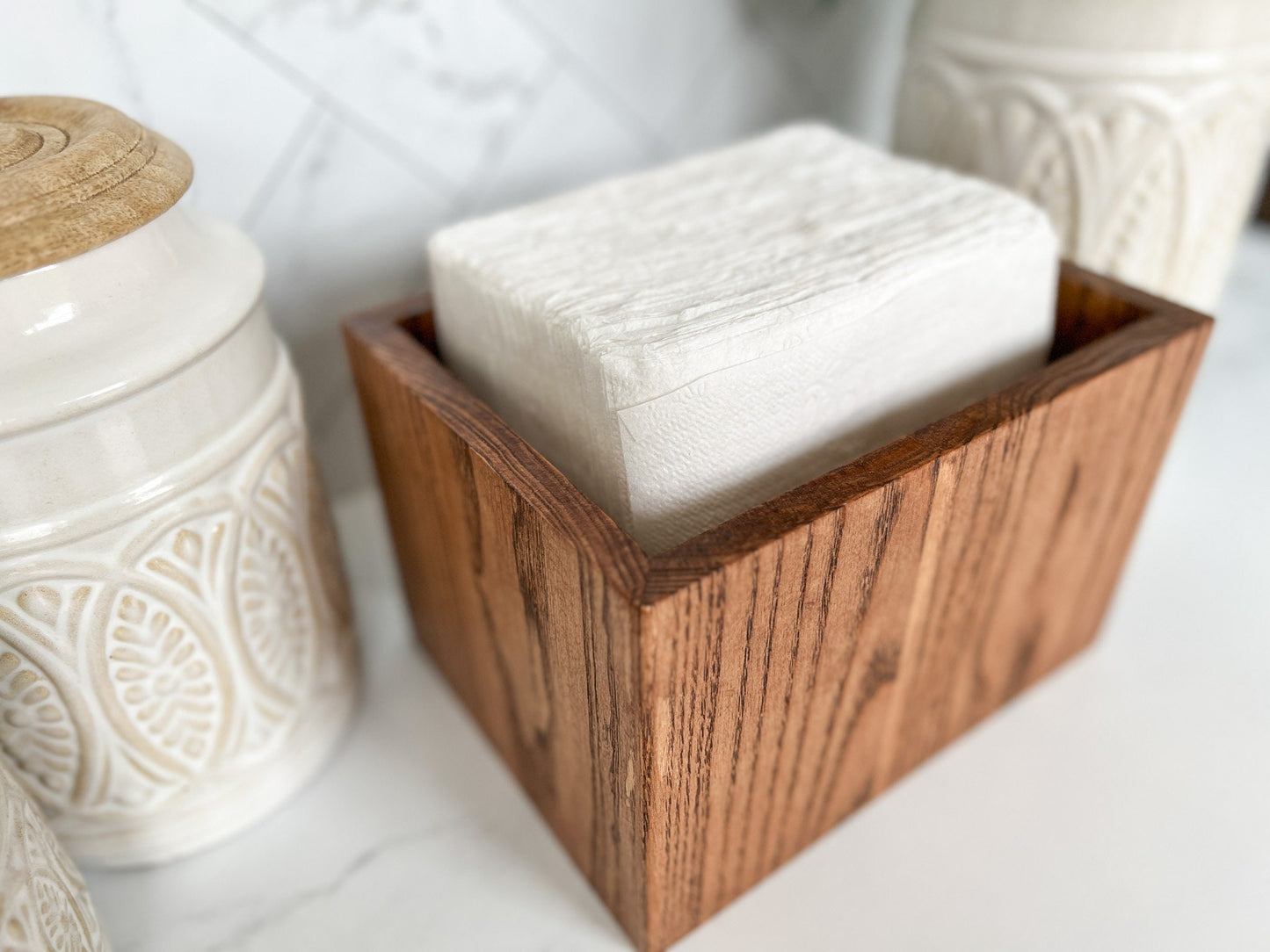 Wood Napkin Holder – Many Color Options – Napkin Storage Box – Decorative Napkin Tray – Napkin Organization – Kitchen Organization