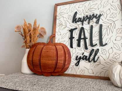 3D Pumpkin – African Mahogany Pumpkin – Pumpkin Fall Decor – Pumpkin Yard Art – Pumpkin Wall Art – Wood Decor – Wood Art