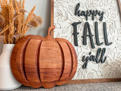 Happy Fall Yall Wood Sign - Fall Wall Art – Autumn Home Decor – Fall Decor – Wall Art – Fall Wood Sign – Autumn Leaves Sign