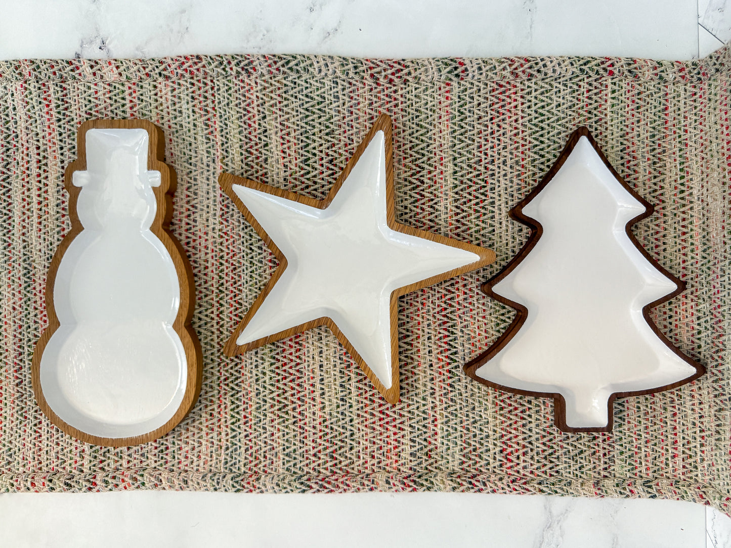 Christmas Trays – Wood Trays – Winter Decor – Wood Decor – Wood Christmas Decor – Snowman Tray – Holiday Décor – Christmas Décor – Christmas Tree Tray – Star Tray - Enameled Tray