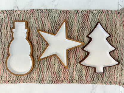 Christmas Trays – Wood Trays – Winter Decor – Wood Decor – Wood Christmas Decor – Snowman Tray – Holiday Décor – Christmas Décor – Christmas Tree Tray – Star Tray - Enameled Tray