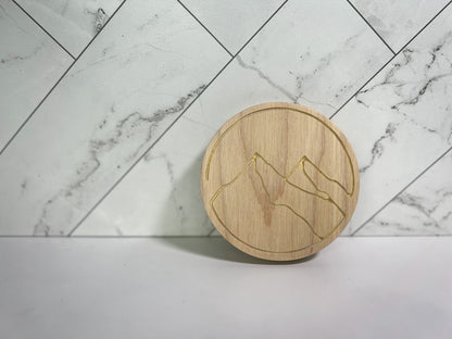 Carved Wood Coasters – Many Color Options – Mountain Coaster – Geometric Coaster – Ocean Coaster – Coaster Sets – Coaster Designs