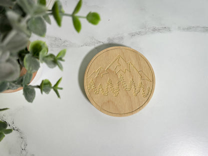 Carved Wood Coasters – Many Color Options – Mountain Coaster – Geometric Coaster – Ocean Coaster – Coaster Sets – Coaster Designs