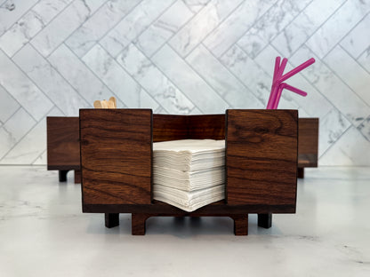 Cocktail Napkin Holder – Napkin Tray – Napkin and Straw Holder – Kitchen Organization – Coffee Bar Accessory – Cocktail Bar Accessory