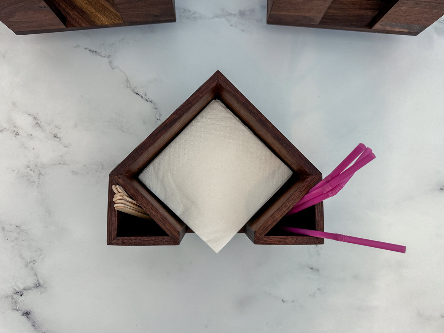 Cocktail Napkin Holder – Napkin Tray – Napkin and Straw Holder – Kitchen Organization – Coffee Bar Accessory – Cocktail Bar Accessory