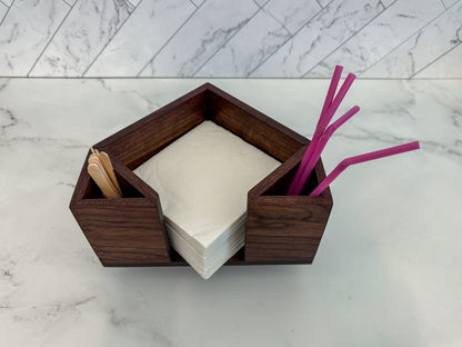 Cocktail Napkin Holder – Napkin Tray – Napkin and Straw Holder – Kitchen Organization – Coffee Bar Accessory – Cocktail Bar Accessory