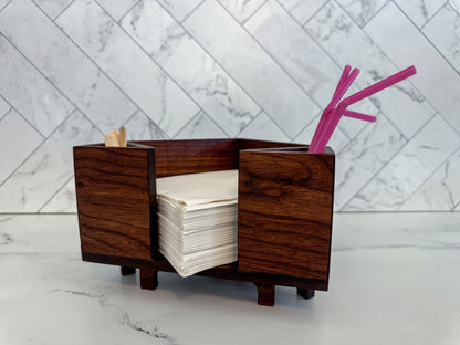 Cocktail Napkin Holder – Napkin Tray – Napkin and Straw Holder – Kitchen Organization – Coffee Bar Accessory – Cocktail Bar Accessory