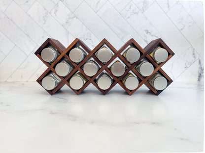 Criss-Cross Wood Spice Rack