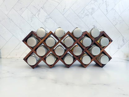 Criss-Cross Wood Spice Rack