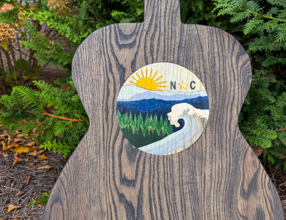 North Carolina-Inspired Wood Art Guitar