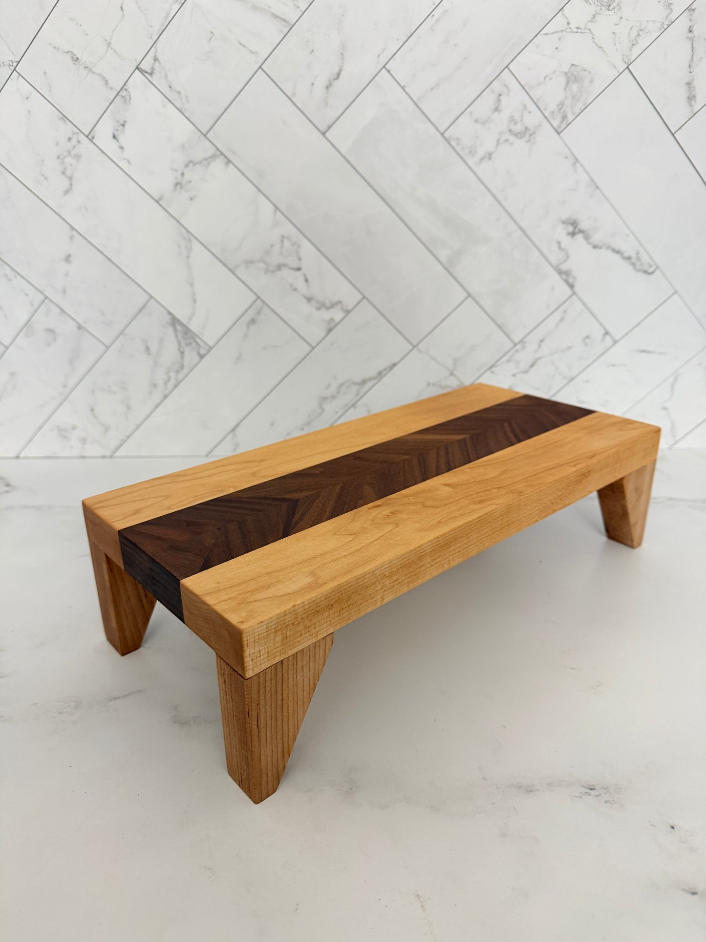 Chevron Wood Table Riser — In Stock, Ships Now