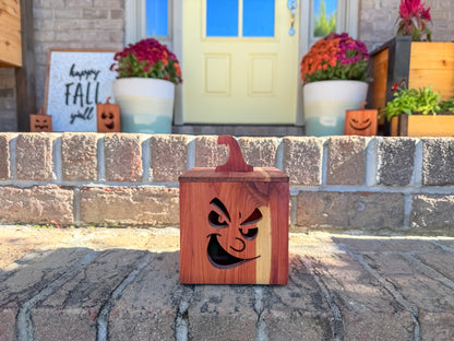Mahogany and Cedar Jack-O-Lantern Boxes – Premium Indoor and Outdoor Halloween Decorations