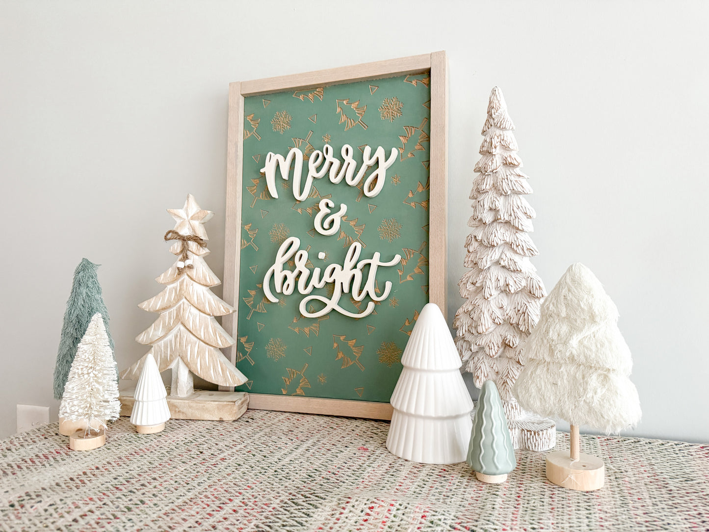 Merry and Bright 3D Christmas Wood Sign - Christmas Wall Art – Holiday Decor – Christmas Decor – Holiday Wall Art – Christmas Tree Decor – Winter Wood Sign – Christmas Sign – Holiday Home Decor