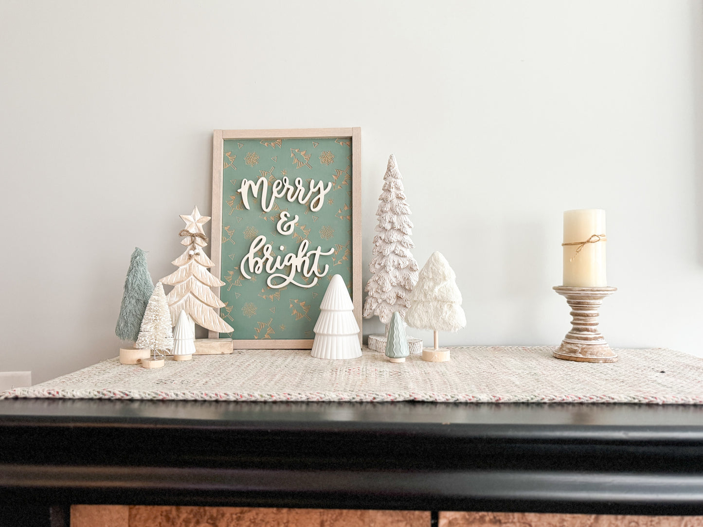 Merry and Bright 3D Christmas Wood Sign - Christmas Wall Art – Holiday Decor – Christmas Decor – Holiday Wall Art – Christmas Tree Decor – Winter Wood Sign – Christmas Sign – Holiday Home Decor
