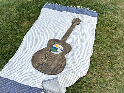 North Carolina-Inspired Wood Art Guitar