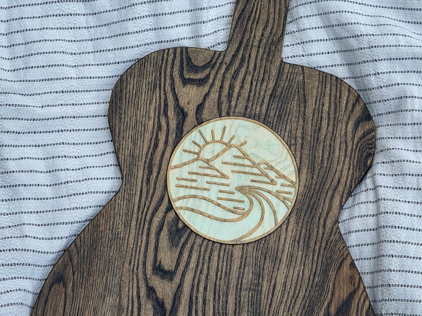 North Carolina-Inspired Wood Art Guitar