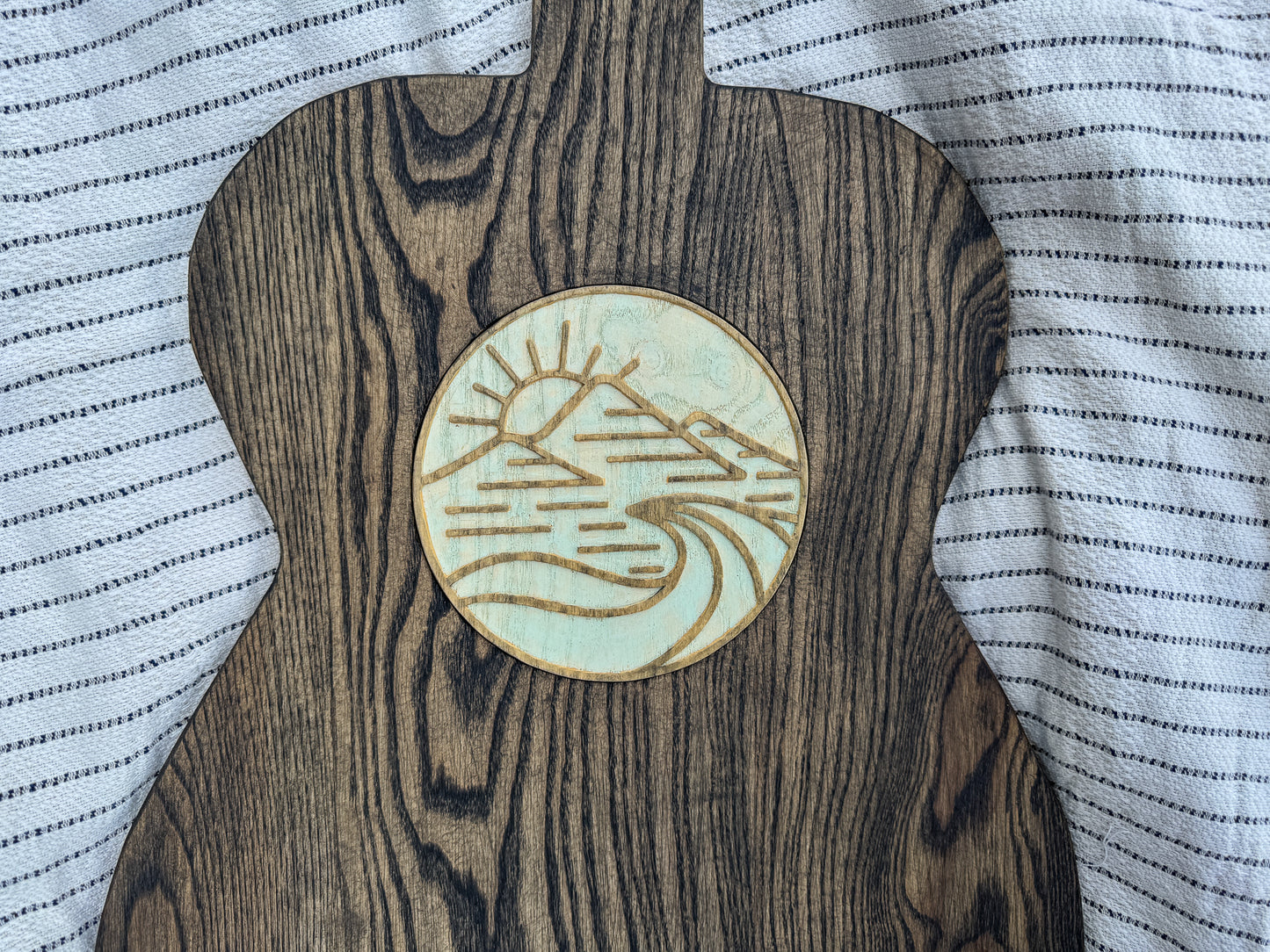 North Carolina-Inspired Wood Art Guitar