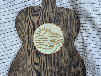 North Carolina-Inspired Wood Art Guitar