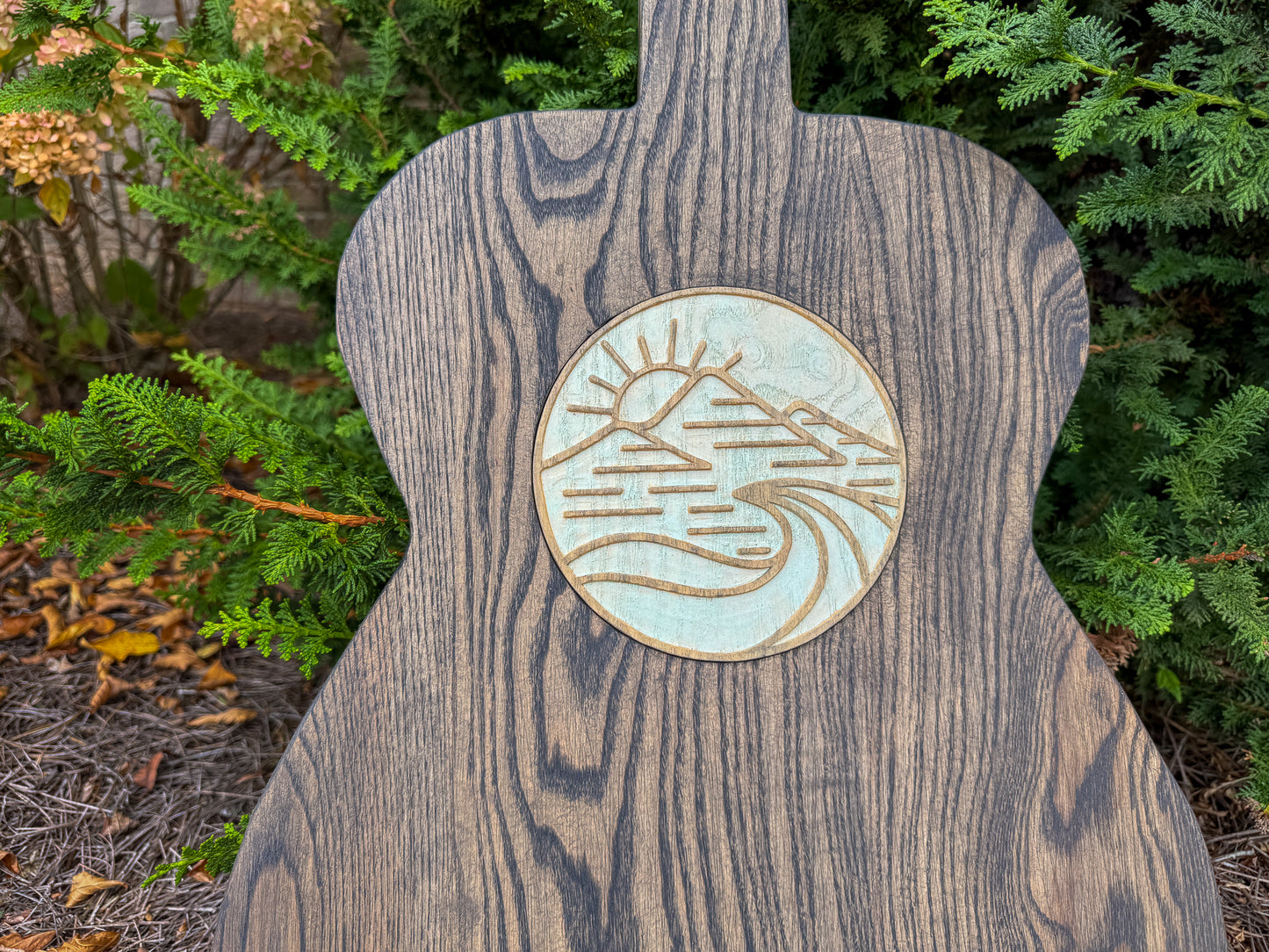 North Carolina-Inspired Wood Art Guitar