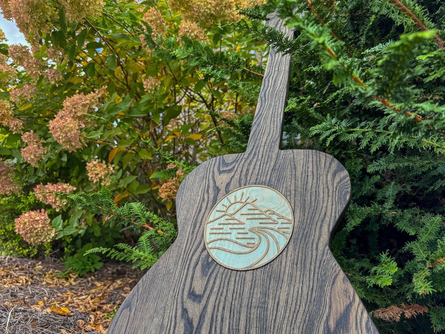 North Carolina-Inspired Wood Art Guitar