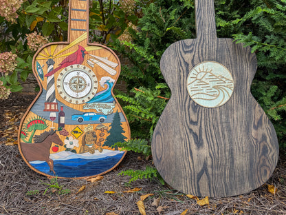 North Carolina-Inspired Wood Art Guitar