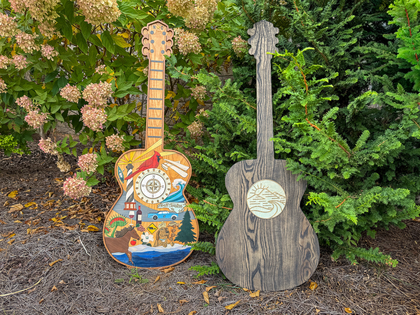 North Carolina-Inspired Wood Art Guitar