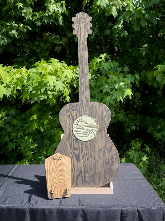 North Carolina-Inspired Wood Art Guitar - In Stock, Ships Now