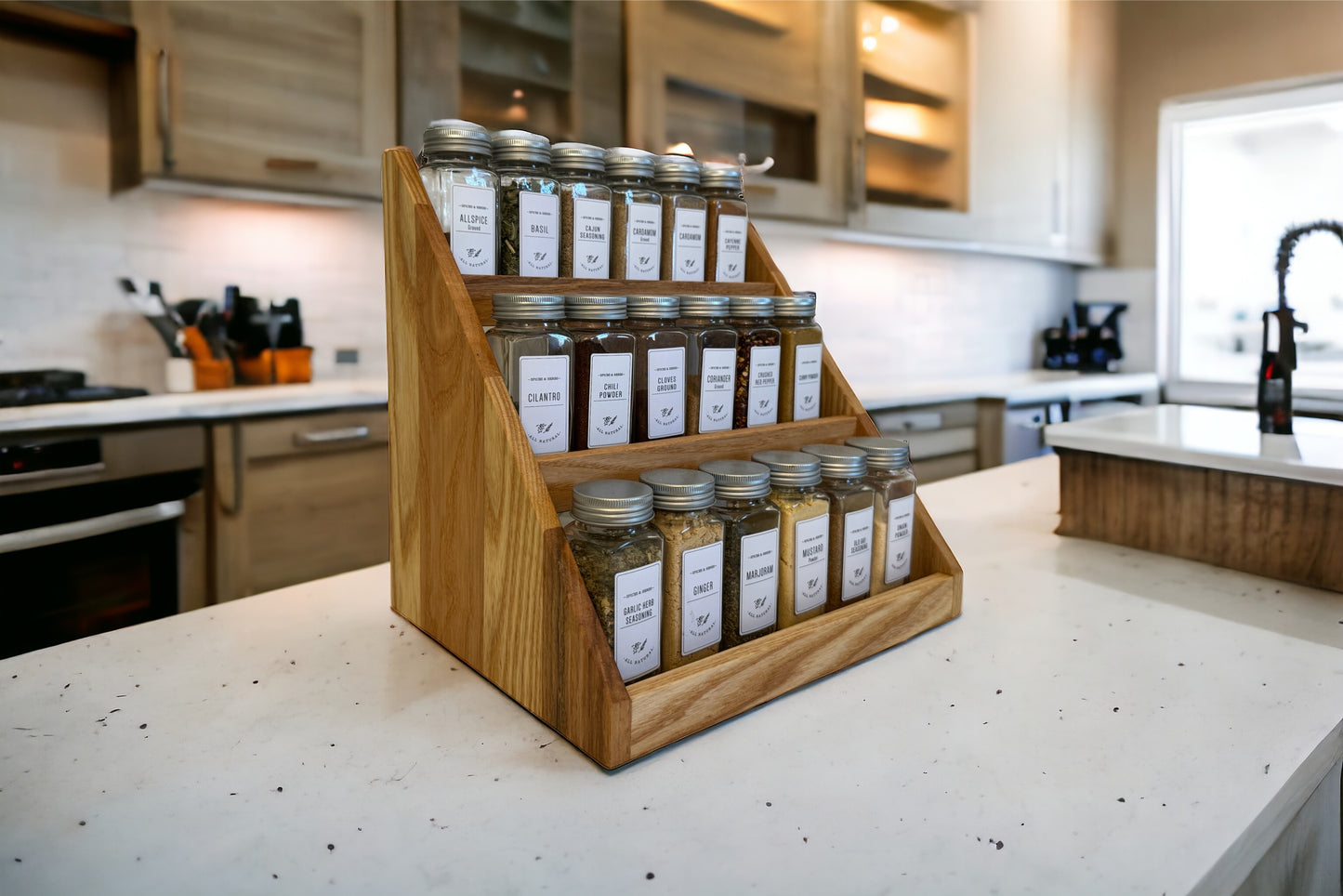 Wood Spice Rack – Spice Storage – Spice Shelf – Spice Jar Organization