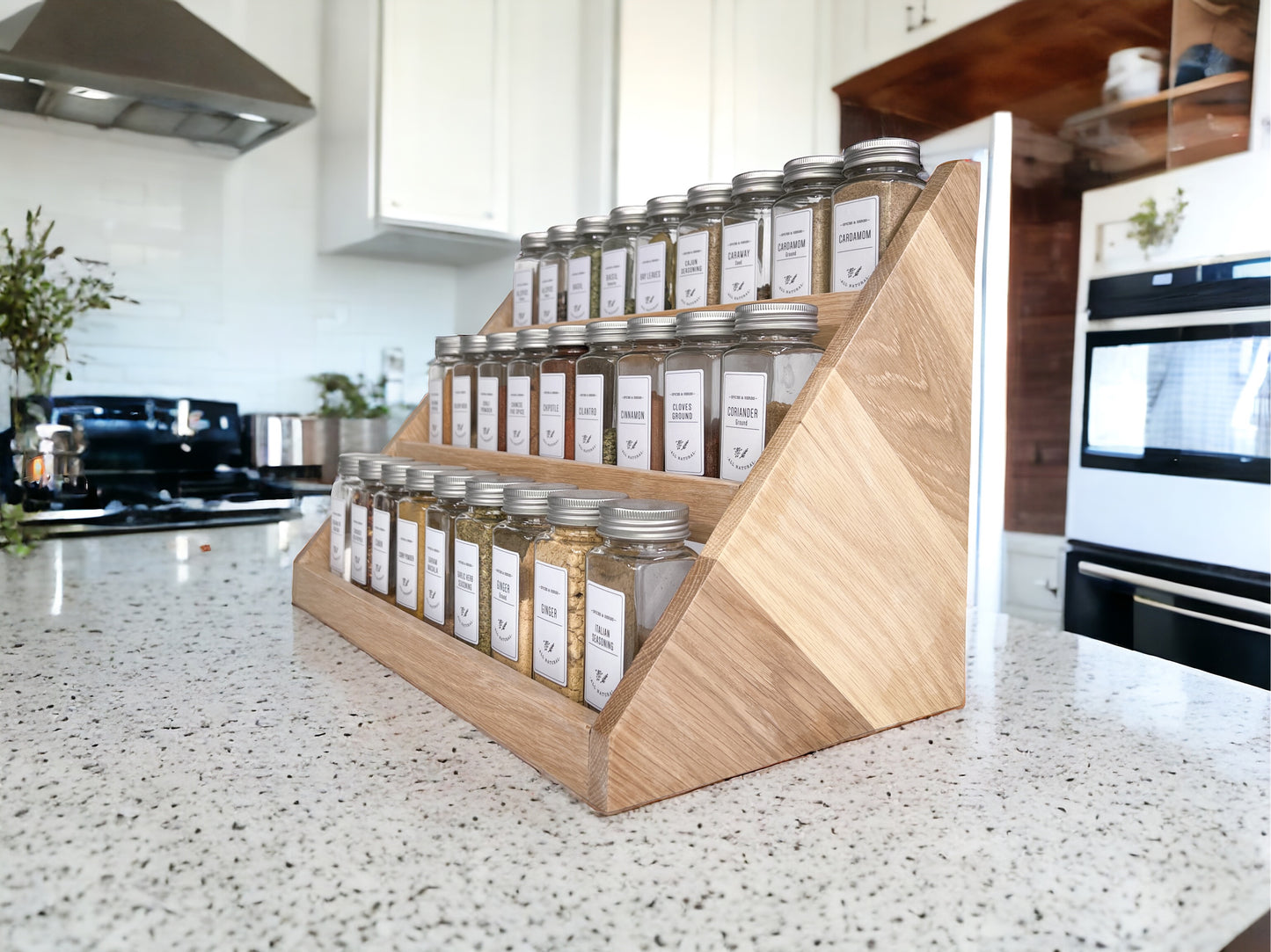 Wood Spice Rack – Spice Storage – Spice Shelf – Spice Jar Organization