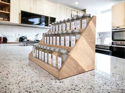 Wood Spice Rack – Spice Storage – Spice Shelf – Spice Jar Organization