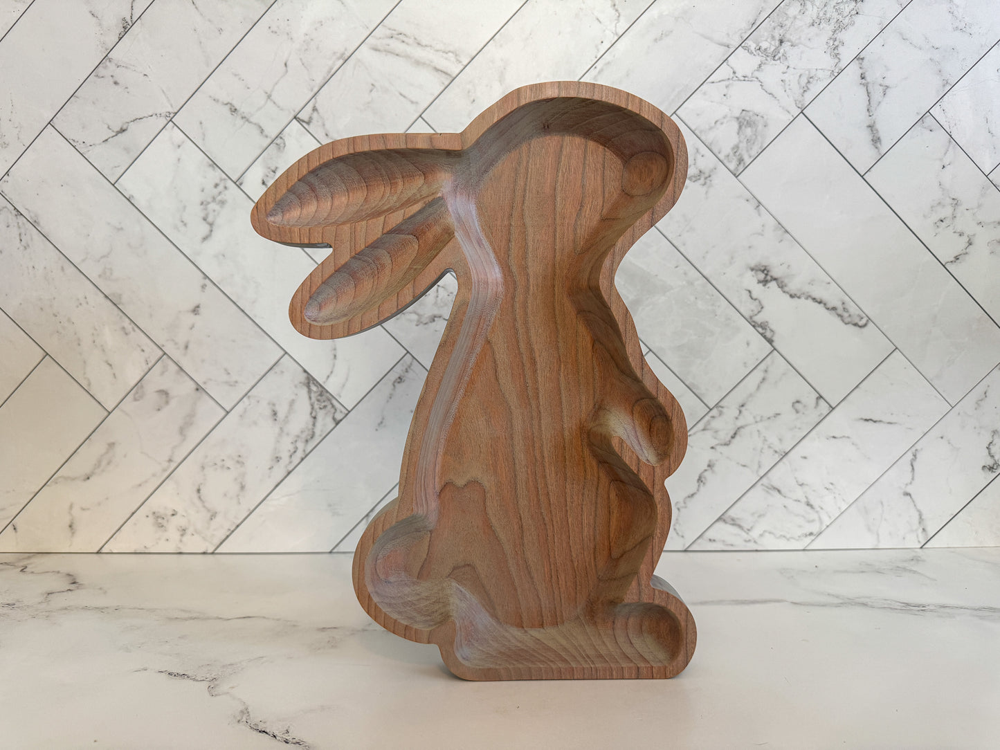 Rabbit Tray – Wood Tray – Spring Décor – Wood Décor – Easter Decor – Bunny Tray – Seasonal Décor – Rabbit Décor – Wood Art – Enameled Tray