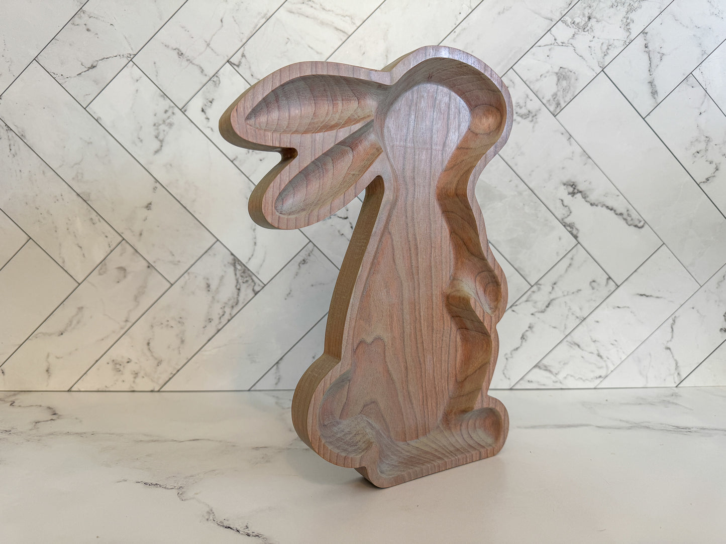 Rabbit Tray – Wood Tray – Spring Décor – Wood Décor – Easter Decor – Bunny Tray – Seasonal Décor – Rabbit Décor – Wood Art – Enameled Tray