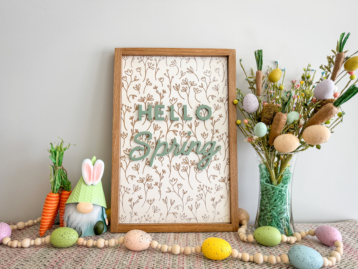 Hello Spring Wood Sign – Spring Wall Art – Easter Home Decor – Spring Decor – Hello Spring Wall Art – Easter Wood Sign – Spring Sign