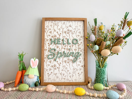 Hello Spring Wood Sign – Spring Wall Art – Easter Home Decor – Spring Decor – Hello Spring Wall Art – Easter Wood Sign – Spring Sign