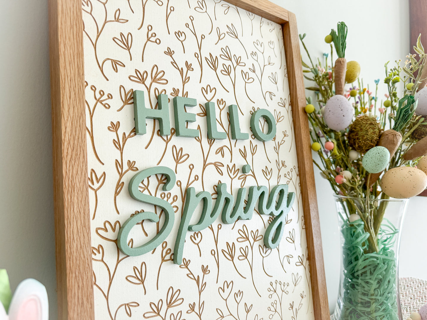 Hello Spring Wood Sign – Spring Wall Art – Easter Home Decor – Spring Decor – Hello Spring Wall Art – Easter Wood Sign – Spring Sign