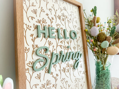Hello Spring Wood Sign – Spring Wall Art – Easter Home Decor – Spring Decor – Hello Spring Wall Art – Easter Wood Sign – Spring Sign