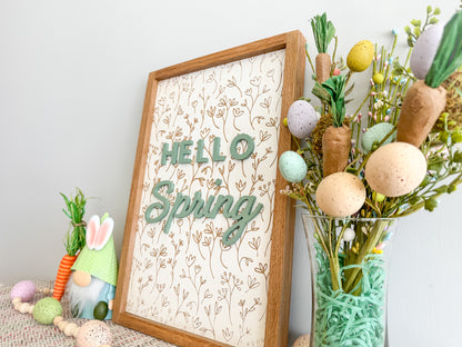 Hello Spring Wood Sign – Spring Wall Art – Easter Home Decor – Spring Decor – Hello Spring Wall Art – Easter Wood Sign – Spring Sign